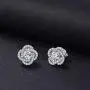 Lovans Jewelry Set 925 Silver Forever Love Crystal Cubic Zirconia Stud Earrings Ring Necklace Jewelry Set Bridal Gifts for Women Wedding