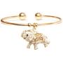Barzel 18K Gold Plated Crystal Charm Bangle
