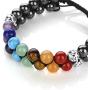 Top Plaza Bead Chakra Bracelet 7 Chakras Healing Crystals Bracelet Yoga Stone Beads Bracelets Meditation Relax Anxiety Bangle for Womens Mens
