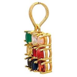 SoilMade Navratna Square Pendant, 100% Original and Very Rare Collection Pick Use - Make in India