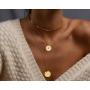 Evil Eye Necklace for Women Gold Medallion Coin Necklace Crescent Moon Necklace Protection Hamsa Necklace 18K Gold Plated Necklaces for Women Dainty Jewelry Gift