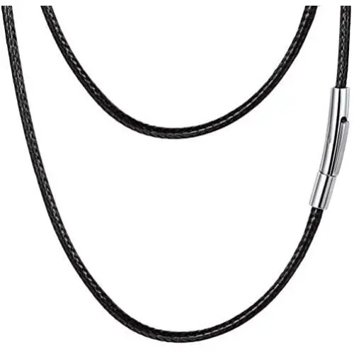 PROSTEEL Waxed Rope Braided Leather Necklace Cord Sturdy Soft Comfortable, 16”-30”, Stainless Steel Durable Clasp, Come Gift Box PROSTEEL Waxed Rope Braided Leather Necklace Cord Sturdy Soft Comfortable, 16”-30”, Stainless Steel Durable Clasp, Come Gift Box