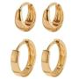 2 Pairs Huggie Hoop Earrings 14k Gold Filled Tiny Hoop Earrings Set Hypoallergenic Small Cartilage Earrings Minimalist Thick Chunky Sleeper Cuffs Earrings For Women Men Girls