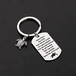 Gzrlyf Sea Turtle Keychain Advice from a Sea Turtle Dog Tag Inspirational Gifts for Sea Turtle Lover Beach Lover