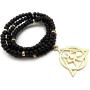 GWOOD Eye Illuminati Gold Color Pendant with 32 Inch Long Bead Necklace