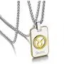 ChainsHouse 12 Constellation Horoscope Necklace, Stainless Steel Astrology Jewelry Zodiac Dog Tag Pendant Lucky Layered Charms for Men Women, Custom Text Engravable