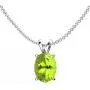 Dazzlingrock Collection 10K 9x7 mm Oval Cut Ladies Solitaire Pendant (Silver Chain Included), White Gold