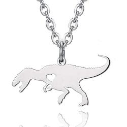 Stainless Steel Tyrannosaurus Rex Dinosaur Necklace Jewelry Pendant