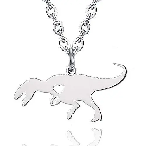 Stainless Steel Tyrannosaurus Rex Dinosaur Necklace Jewelry Pendant