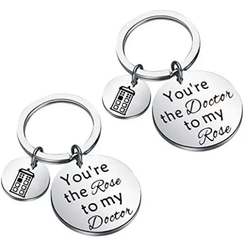 BAUNA Doctor Who Keychain Tardis Keychain with Police Box Charm Youre The Doctor to My Rose Couple Gift Keychain Set for 2 BAUNA Doctor Who Keychain Tardis Keychain with Police Box Charm Youre The Doctor to My Rose Couple Gift Keychain Set for 2