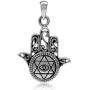 Silvershake 925 Sterling Silver Hamsa Hand of Fatima Charm Pendant