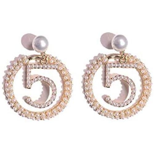 Earrings for Women,YASHALY Pearl Drop Dangle Earrings Letter Fashion Jewelry for bride Wedding Party Christmas