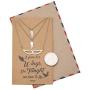 Quan Jewelry Angel Wing Necklace, Set of 3 Pendant Necklaces, Gifts for Mother Daughter Sister with Inspirational Quote Card - 100% Handmade