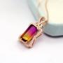 KEETEEN Colorful Life Sterling Silver Necklace with Princess Cut Pendant in Simulated Gemstones