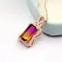 KEETEEN Colorful Life Sterling Silver Necklace with Princess Cut Pendant in Simulated Gemstones