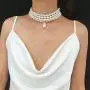 ELABEST Layered Pearl Choker Necklace White Pearl Pendant Necklaces Jewelry Accessories for Women Girls (pearl 1) ELABEST Layered Pearl Choker Necklace White Pearl Pendant Necklaces Jewelry Accessories for Women Girls (pearl 1)