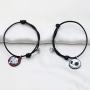 KUIYAI Jack and Sally Bracelet Set 2PCS Adjustable Magnetic Mutual Attraction Couple Bracelet
