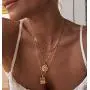 WEARON Paperclip Choker Short Necklace for Women Personalized Layered Necklaces 14k Gold Dainty Adjustable Simple Choker Necklaces Small Sequins Flat Necklaces