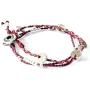 Wakami Freedom Bracelets for Women | Handmade Friendship Bracelet Set of 2 | Glass Beaded, Wax Coated Waterproof, Zinc Charm | 7.5 in Diameter, Button Closure