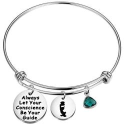 KUIYAI Always Let Your Conscience Be Your Guide Keychain Jiminy Cricket Quote Keychain Motivation Gift