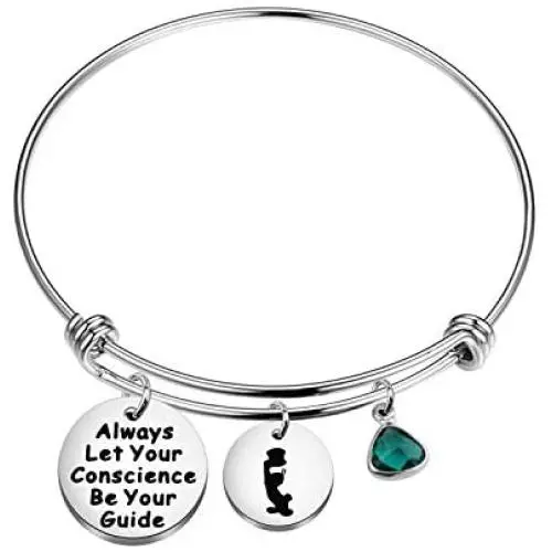 KUIYAI Always Let Your Conscience Be Your Guide Keychain Jiminy Cricket Quote Keychain Motivation Gift