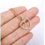 Jewenova Birth Year Number Necklace for Women 14K Gold Plating CZ Heart Pendant Necklace 1990-2010 Birthday Jewelry