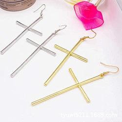 Cross Earrings for Women Big Long Cross Dangle Drop Earrings Minimalist Jewelry （70mm Long ）