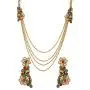 Efulgenz Indian Bollywood Multilayered 14 K Gold Plated Wedding Bridal Temple Necklace Earrings Jewelry Set