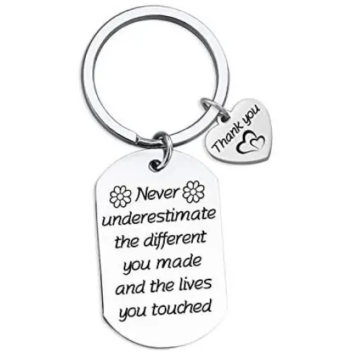 HN HNHB Never Underestimate Different You Made Lives You Touched Thank You Keychain Volunteer Teacher Employee Gift Birthday Jewelry Gifts HN HNHB Never Underestimate Different You Made Lives You Touched Thank You Keychain Volunteer Teacher Employee Gift Birthday Jewelry Gifts