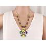 Elosee Mardi Gras Theme Pendant Frost Bead 18 Inch Necklace and Earrings