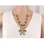 Elosee Mardi Gras Theme Pendant Frost Bead 18 Inch Necklace and Earrings
