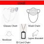 03 3 Pcs Mask Lanyard for Women Anti-Lost Face Mask Holder Chain Strap Gold Link Necklace Around Neck Eyeglass Chain Face Mask Retainer Hanger Keeper Accessory