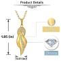 Top Plaza Womens Girls Gold Plated Cubic Zirconia Jewelry Set Fashion Elegant Rhinestone Tail Statement Necklace Earrings Set for Weddings, Brides, Formals, Prom