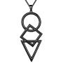 beautlace Three Triangles Geometric Necklaces 18K Gold/Silver/Black Gun Plated Circle and Square Pendant Charm Minimalist Jewelry for Men and Women