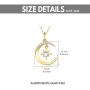 14k Gold Moon Necklace for Women, Real Gold Moon and North Star Pendant with Chain, Jewelry Gifts for Her, 16+1+1 Inch
