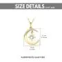 14k Gold Moon Necklace for Women, Real Gold Moon and North Star Pendant with Chain, Jewelry Gifts for Her, 16+1+1 Inch