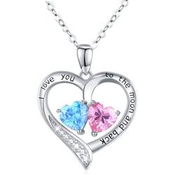 I Love You to The Moon and Back Necklace Opal Moon and Star Heart Necklace Mother Gift Mother Necklace Girlfriend Jewelry