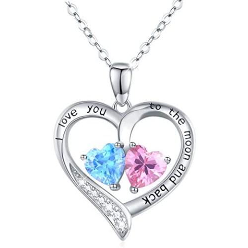 I Love You to The Moon and Back Necklace Opal Moon and Star Heart Necklace Mother Gift Mother Necklace Girlfriend Jewelry