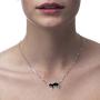 925 Sterling Silver Sleeping Cat Necklace Pet Lover Pendant for Women Handmade Polymer Clay Handcrafted Animal Jewelry, 16.5'' Chain