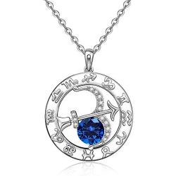 Sagittarius Necklace Zodiac Sign Horoscope Gifts Constellation Birthstone Pendant Necklaces Jewelry 925 Sterling Silver for Women Girls White Gold Plated