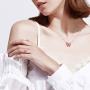 Carleeen Solid 14K Rose Gold 1/3cttw Natural Diamond Pink Sapphire Cute Gold Butterfly Necklace Fine Jewelry for Women Girls (0.03cttw Diamond, I_J Color)