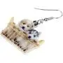 NEWEI Acrylic Cute Basket Dog earrings Drop Dangle Fashion Animal Jewelry For Women Girls Gift Charms