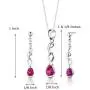 Peora Created Ruby Earrings Pendant Necklace Jewelry Set in Sterling Silver, Dainty Dangling Teardrop, Pear Shape, 1.75 Carats total, with 18 inch Chain Peora Created Ruby Earrings Pendant Necklace Jewelry Set in Sterling Silver, Dainty Dangling Teardrop, Pear Shape, 1.75 Carats total, with 18 inch Chain