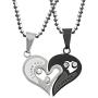Uloveido Stainless Steel Mens Womens Couples Pendant Necklace Love Heart CZ Puzzle Matching Fashion Jewelry Gifts (9 clolors to Choose) SN102