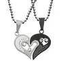 Uloveido Stainless Steel Mens Womens Couples Pendant Necklace Love Heart CZ Puzzle Matching Fashion Jewelry Gifts (9 clolors to Choose) SN102
