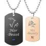 Blowin His Queen Her King Couple Necklace His Hers Stainless Steel Crown Tag Pendant, Christmas Anniversary Valentines Gift for Lover Blowin His Queen Her King Couple Necklace His Hers Stainless Steel Crown Tag Pendant, Christmas Anniversary Valentines Gift for Lover