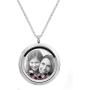 Queenberry Laser Engraved Personalized Photo & Text Message Floating Locket Crystals Necklace Pendant Handmade Love Note Anniversary Wedding Birthday Gift