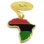 Fashion 21 Pan African Colored Africa Map Pendant 24'' Various Chain Necklace in Gold, Silver Tone