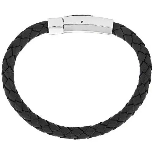 Sabrina Silver Stainless Steel Leather Bracelet Black for Men & Women 5/16 inch Wide, Sizes 6.5-8 inch Sabrina Silver Stainless Steel Leather Bracelet Black for Men & Women 5/16 inch Wide, Sizes 6.5-8 inch