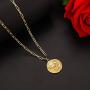 YBMYCM Birth Month Flower Pendant Necklaces 18K Real Gold Plated Dainty Simple Floral Disc Pendant Minimalist Personalized Everyday Jewelry for Mom Daughter Gift for Her